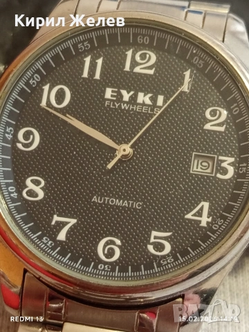 Механичен мъжки часовник EYKI AUTOMATIC перфектно състояние работи 51837, снимка 5 - Мъжки - 53484154