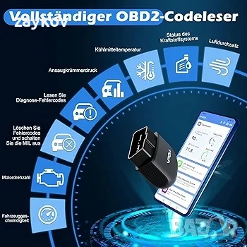 OBD2 Bluetooth 5.1 OBD автомобилна диагностика  за италиански автомобили за iPhone IOS Android, снимка 2 - Друга електроника - 50773131