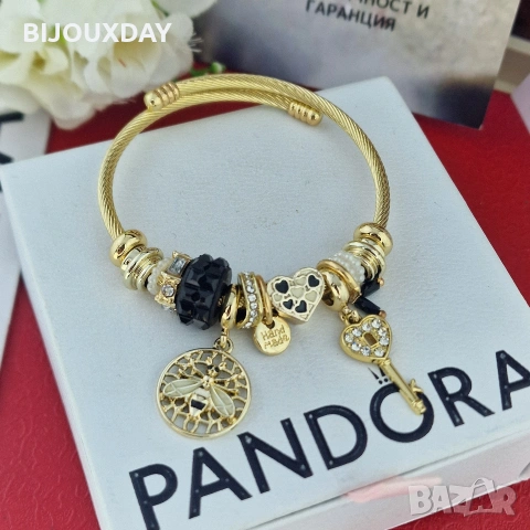 ПРОМО!! гривна с пчела от медицинска стомана 18 карата златно покритие