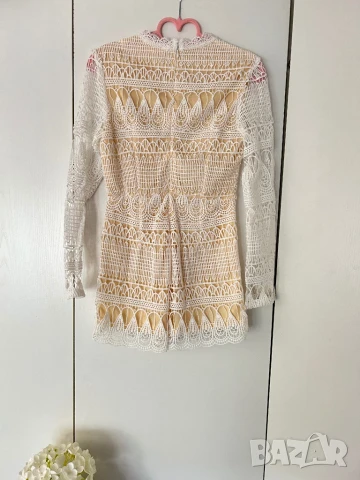 РАЗПРОДАЖБА Нов дамски дантелен гащеризон къс крачол елегантен размер XS и размер S, снимка 8 - Гащеризони - 50611965