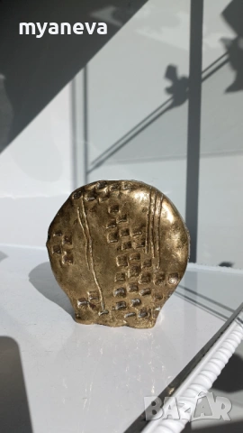 Бронзова, масивна скулптурна ваза (11 см) от немската марката Formano , ръчно изработена. , снимка 3 - Статуетки - 53823865