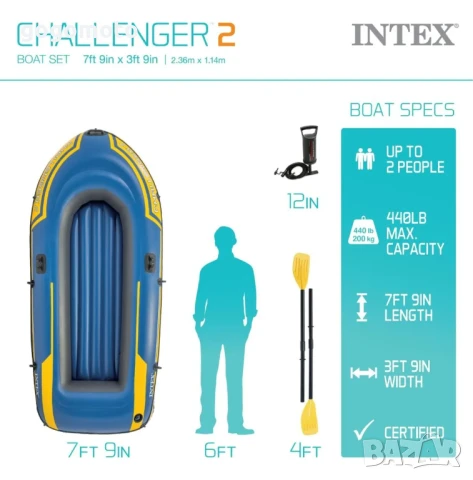 лодка, надуваема лодка, нова надувна лодка INTEX, снимка 9 - Други спортове - 50940604