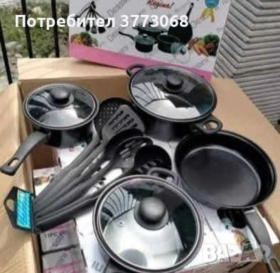 Комплект съдове за готвене от 13 части,незалепващо покритие, снимка 2 - Съдове за готвене - 54072874