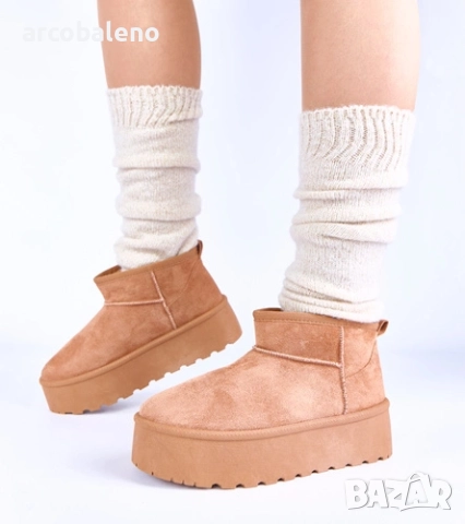 Дамски снежни боти на платформа с подплата от кожа Mouna, 3цвята , снимка 5 - Дамски боти - 52618342