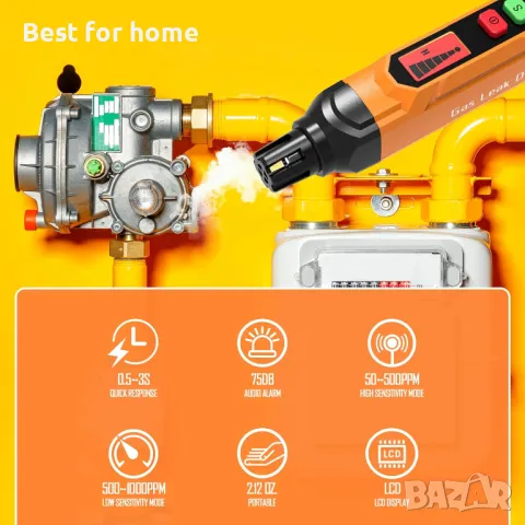 Преносим детектор за течове на газ   TECHAMOR, снимка 5 - Други инструменти - 50174188