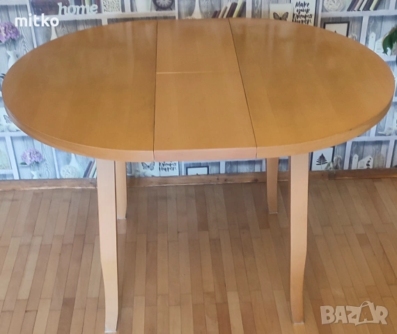 Кръгла маса – разтегателна, масив, снимка 2 - Маси - 54092312