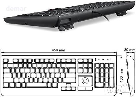Perixx PERIBOARD-513 кабелна USB клавиатура с тъчпад и с 10 горещи клавиша, черна, снимка 3 - Клавиатури и мишки - 46415542