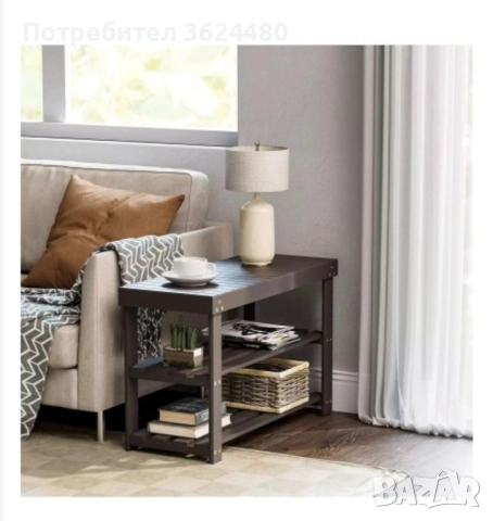 Бамбукова пейка с рафтове за обувки 4409, снимка 4 - Други стоки за дома - 52359644