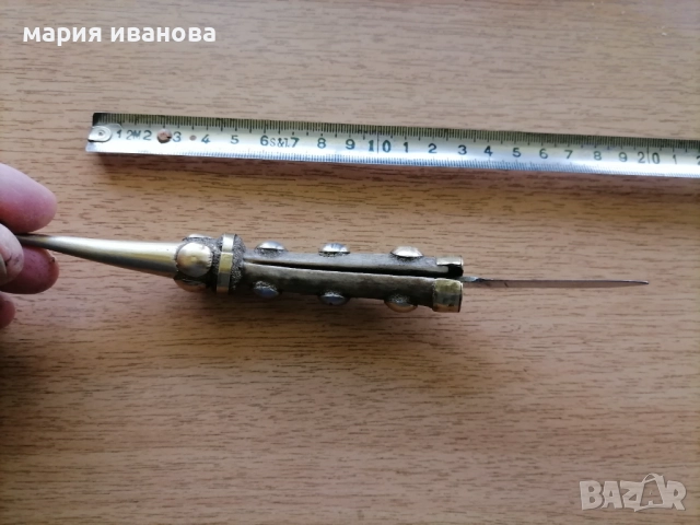 Джобна ножка орех бронз, снимка 5 - Ножове - 52647129