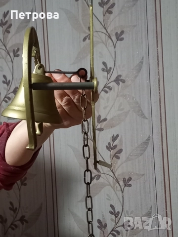 Месингова камбана, снимка 2 - Антикварни и старинни предмети - 52860325