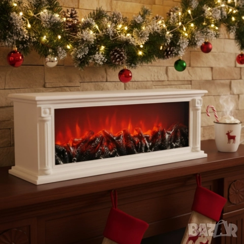 Голяма LED камина с ефект на жар – уют и атмосфера без дим и огън SP47