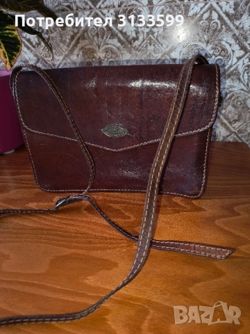 Италианска чанта от естествена кожа, винтидж. За ценители на уникати. , снимка 2 - Чанти - 51472928