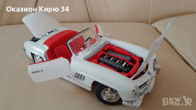 Mercedes-Benz SL300 Cabriolet Burago, снимка 16 - Колекции - 45429103