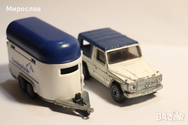 1/55?? SIKU MERCEDES BENZ ПРЕВОЗ ЗА КОНЕ КОЛИЧКА МОДЕЛ, снимка 7 - Колекции - 52976546