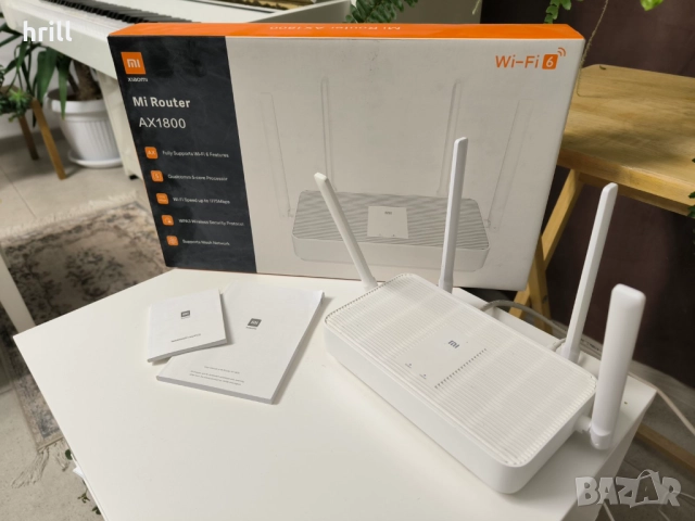 Почти нов WiFi 6 рутер Xiaomi AX1800 гигабитов двубандов бял