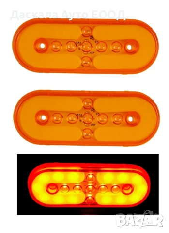 1бр. диоден ЛЕД LED неон габарит овал, 7 ЛЕД среда, 12-24V, снимка 3 - Аксесоари и консумативи - 50638835