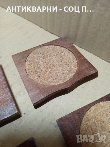 Комплект Стара Дървена Кутия С Подложки За Чаши. , снимка 9 - Антикварни и старинни предмети - 52697778