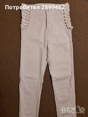 Бял панталон С размер, снимка 3 - Панталони - 45325674