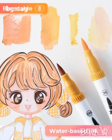 Ohuhu Maui Skin Tone Series маркери с два писеца тип четка и тънък писец, 36 цвята в телесни тонове, снимка 4 - Ученически пособия, канцеларски материали - 52183393