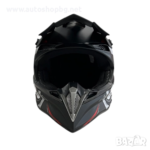 Мотокрос каска 188 - размер XL - Matt Black/Grey Red, снимка 6 - Аксесоари и консумативи - 51634203