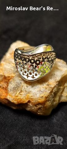 Дамски Сребърен пръстен " Плюсове и минуси " размер на халката 20мм