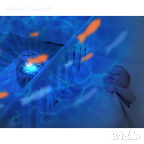 Музикален въртящ се проектор "Океан" с мелодии, снимка 2 - Детски нощни лампи - 54251611