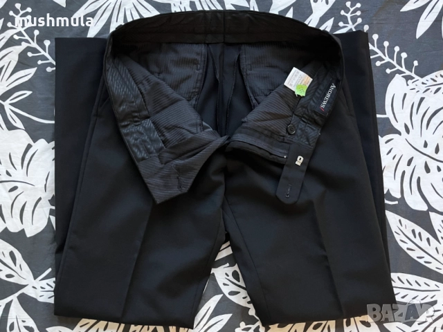 Черен костюм вискоза Andrews 48/M - обличан веднъж, снимка 7 - Костюми - 52203832