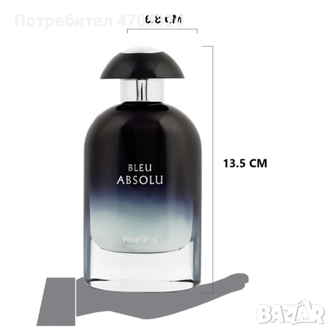 Парфюм Bleu Absolu Riiffs Eau de Parfum 100ml. ✨ Открийте абсолютната сила на аромата с "Bleu Absolu, снимка 3 - Мъжки парфюми - 53115455