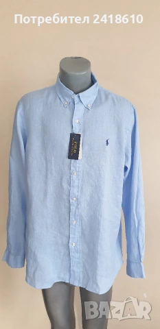 POLO Ralph Lauren Len/ Лен Custom  Fit Mens Size L НОВО! ОРИГИНАЛ! Мъжка Ленена Риза., снимка 15 - Ризи - 53759031