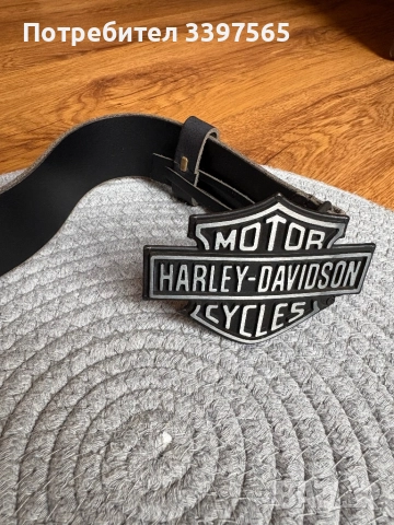 Чисто нов колан от естествена кожа Harley Davidson с голяма катарама, снимка 5 - Колани - 52276045