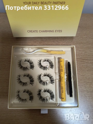 Комплект за удължаване на мигли QUEWEL, 6 чифта, естествен вид, снимка 2 - Други - 53669218