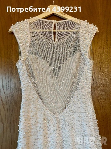 Луксозна дизайнерска бална рокля с перли и кристали - S/M