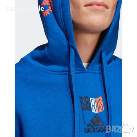 Спортно горнище ADIDAS Paris Graphic Unisex Hoodie Blue, снимка 4 - Спортни дрехи, екипи - 46671581