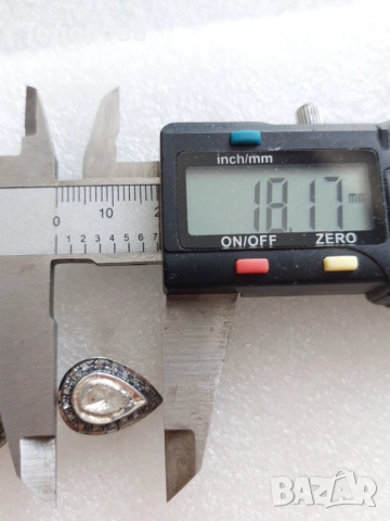 Сребро,злато-комплект обеци и медальон с огромни стари диамати, снимка 7 - Обеци - 52010737