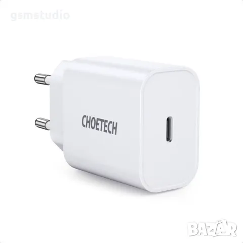 Choetech Wall Charger USB-C 20W PD - зарядно за iPhone 15 Pro Max, снимка 1 - Оригинални зарядни - 46872501