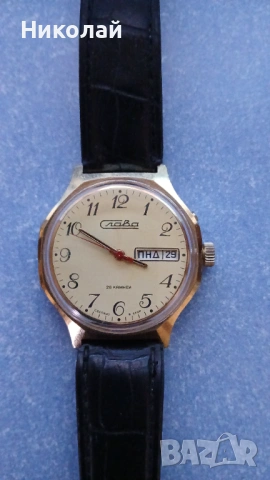 Продавам часовник слава позлатен не различим от нов в него добро състояние , снимка 2 - Мъжки - 53285848