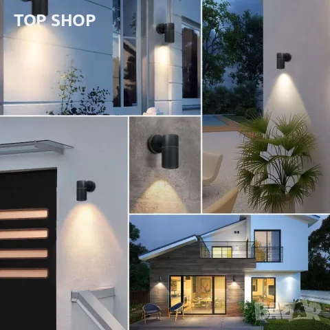 EXTRASTAR Външно стенно осветително тяло, GU10 база, снимка 5 - Лампи за стена - 49866391