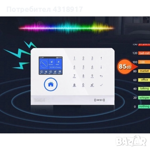 Безжична алармена система LCD 2.4" Wifi GSM, Onshop, Tuya Smart, 2xPIR, Бял, снимка 3 - Други - 54225917