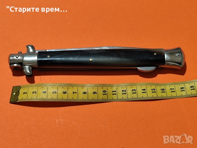 Сгъваем Нож Полуавтоматичен  Биволски Чирени, снимка 3 - Ножове - 54047944