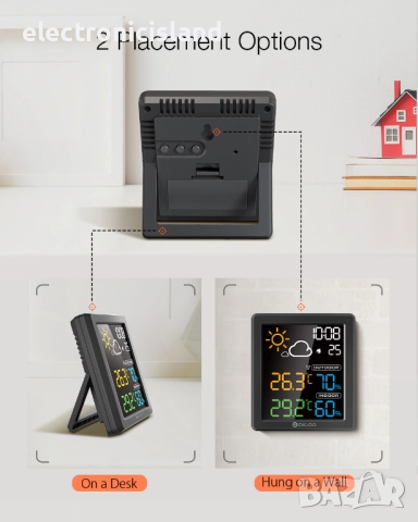 Метеорологична станция DIGOO DG-8647 с външен безжичен сензор,влажност,вътрешна и външна температура, снимка 5 - Друга електроника - 51654401