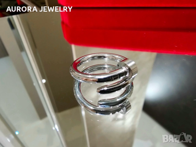 CARTIER Nail Juste un Clou Classic Silver Пръстен Пирон, снимка 4 - Пръстени - 53238190