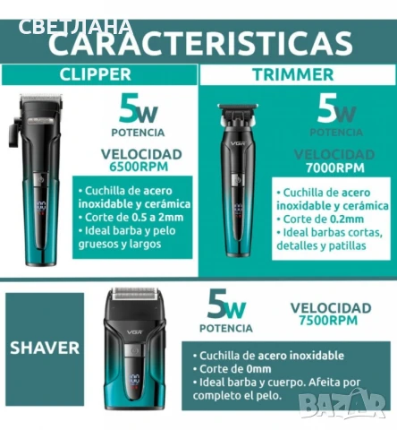   Комплект за подстригване 3 в 1 VGR V-694, снимка 2 - Други - 50834596