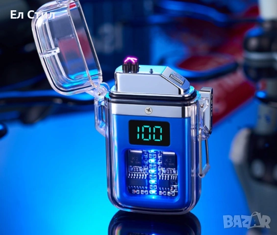 Елегантна прозрачна ветроустойчива запалка с LED светлинки, снимка 4 - Други стоки за дома - 53880022