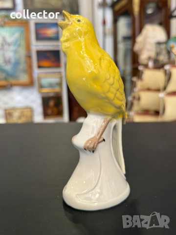 Немска порцеланова фигура на канарче. №7905, снимка 4 - Колекции - 53663743