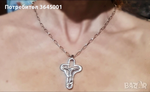 Масивен сребърен 925 кръст с разпятие ,с интересен дизайн, ръчна изработка /унисекс/ , снимка 2 - Колиета, медальони, синджири - 52437066