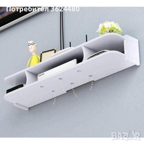 Стенен ТВ рафт с отделения за приемник 000007, снимка 4 - Шкафове - 53576820