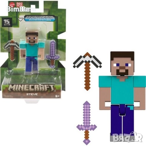 Фигурка Minecraft Steve / Mattel, снимка 2 - Фигурки - 51456177