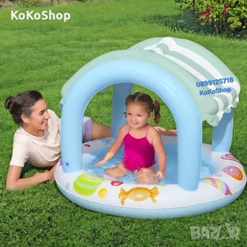 Детски басейн със сенник-Ø 104х84 см./надуваем басейн със сенник