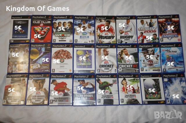 Игри за PS2 Cue Club 2/Snooker 2004/Rugby 2006/Darts/Pro Tennis/Cricket 07/Tiger Woods 10/Torino2006