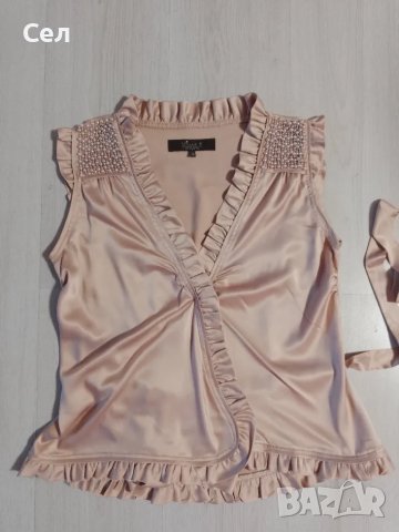 Красива бежова риза с камъни М, снимка 1